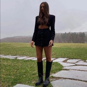 We wore what black blazer dress